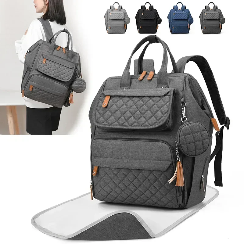 Milk Bottle Diaper Multi Compartment Maternal Christmas Large Capacity Mommy Bag Multi Functional Portable Mom Storage Backpack