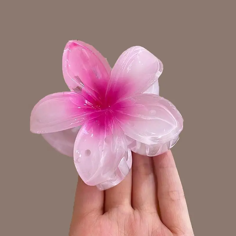 

New Hawaiian Gradient Hair Clips Women Flower Hair Claws Shark Hairpins Vacation Beach Style Hairpins Hair Accessories