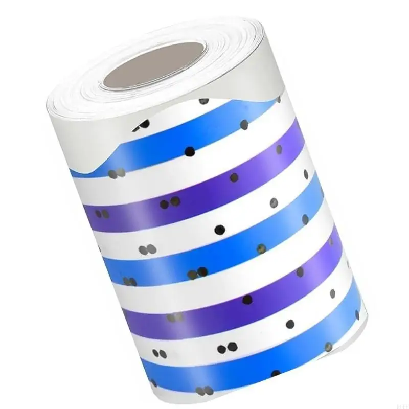 R6FF 10m Colorful Dots Border Trim Classroom Borders Adhesive Bulletin Board Border