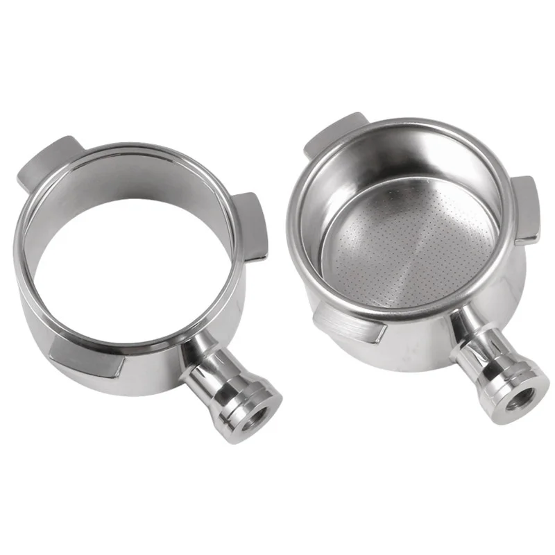 Stainless Steel 54mm Filter Holder Bottomless Portafilter Head with 2 Cups Basket for Breville BES870/875/878/880 Coffee Machine