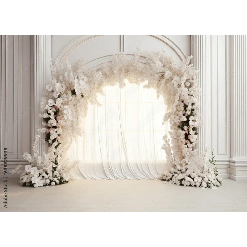 مرحلة الزفاف خلفيات للتصوير الفوتوغرافي الجمالية الفاخرة ورود للزينة داخلي خمر جدار فاخر استوديو الصور خلفية ZZ-03