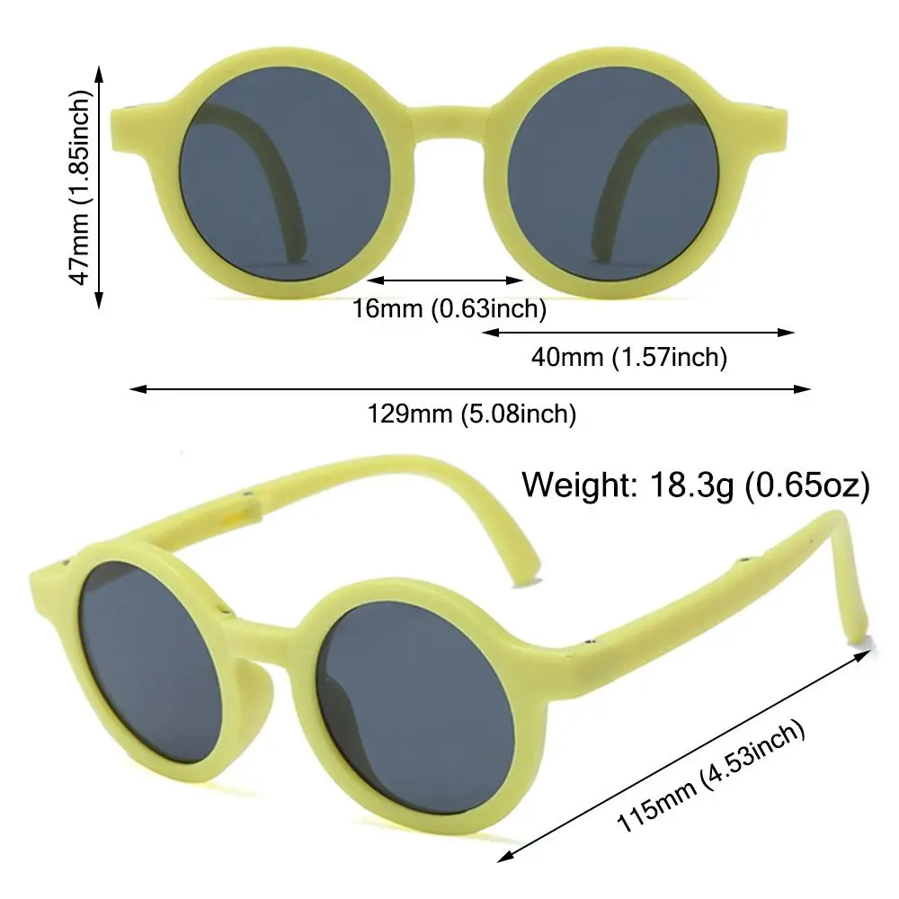 نظارات شمسية كلاسيكية بإطار دائري للأطفال في الهواء الطلق UV 400 نظارات شمسية قابلة للطي للسفر للأطفال الصغار من الأولاد والبنات