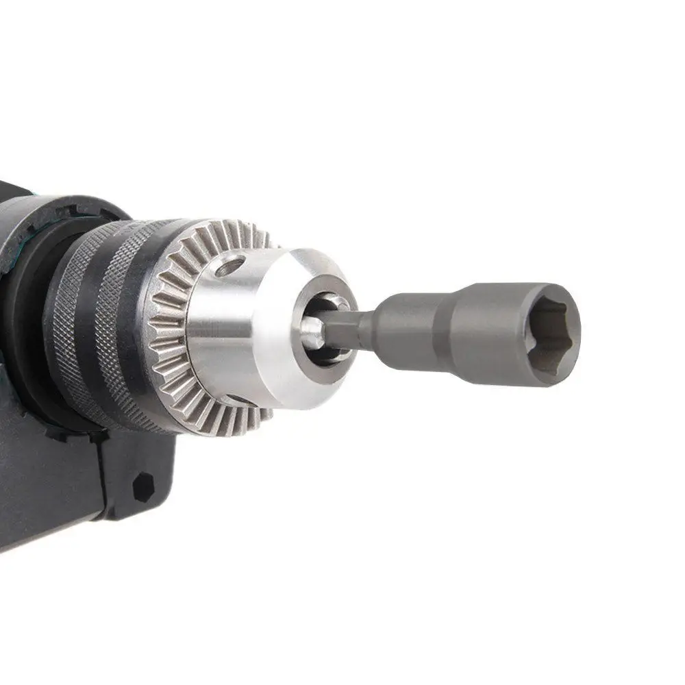 8 sztuk 1/4 cal sześciokątny wkrętak magnetyczny zestaw gniazd wiertła udarowe metryczny 6 do 13mm Adapter