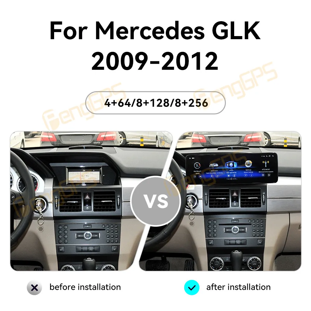 For Mercedes Benz GLK GLK300 GLK350 X204 2008-2015 Car Radio Wireless Carplay Android Auto Intelligent System Multimedia Player