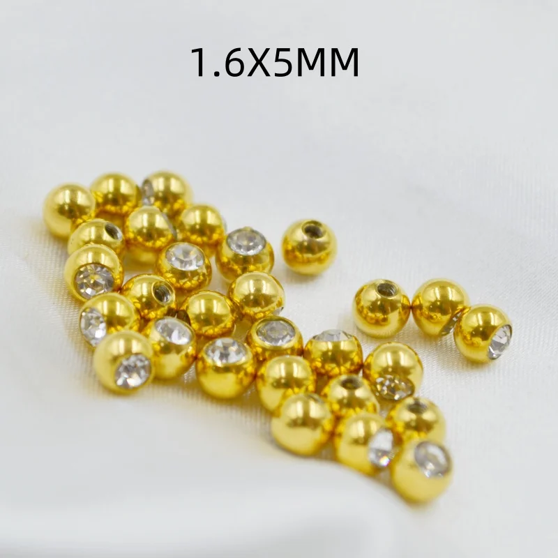 50pcs/lot Crystal Gems Ball Re - Body Jewelry Replacement Ball ulasan dan harga