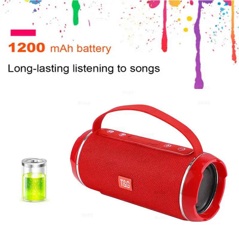 Bluetooth Speaker TG116c TWS Wireless Powerful Box Portable Outdoor Speakers Subwoofer 3D Stereo Sound HandsFree Call Waterproof