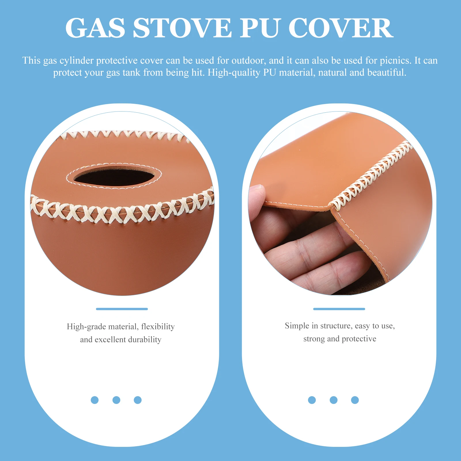 

Gas Cylinder Protective Cover Comfortable Touch Durable PU Material Outdoor Picnic Gas Tank Protector Protective PU Cover