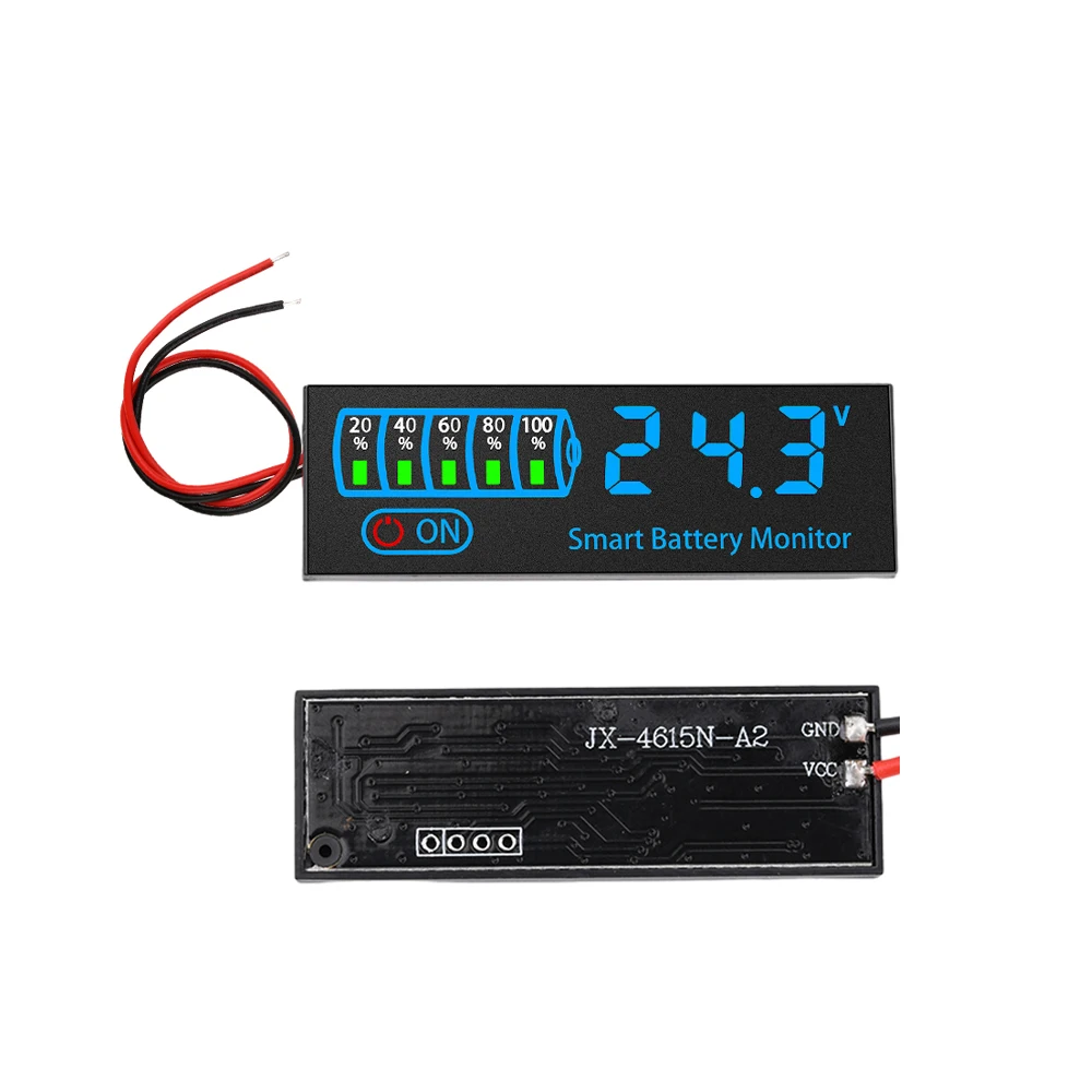 

DC 7-55V LED Battery Capacity Indicator Power Display Panel Lithium Lead Acid Universal Battery Capacity Voltage Meter Module