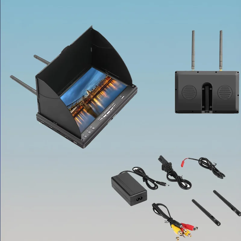 Monitor FPV LCD5802D 5.8G 40CH 7 Inci dengan DVR 800X480 Layar HD Penerima Raceband untuk Drone FPV Racing Mult