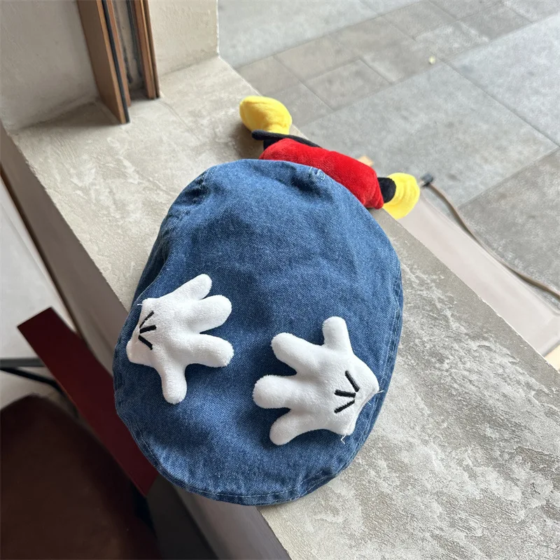 Милый мультфильм Диснея Микки Маус покрывает лицо, попа, берет, защита от солнца, старый берет в стиле ретро.