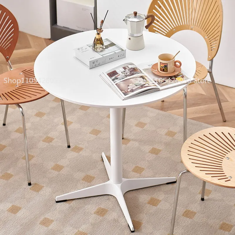 Medieval dining table Internet celebrity ins blogger desk aluminum alloy dining table four feet designer