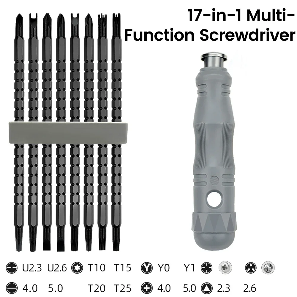 17 em 1 chave de fenda em forma de cruz chave de fenda magnética em forma especial crv torx chave conjunto ferramenta de reparo telescópica desmontagem