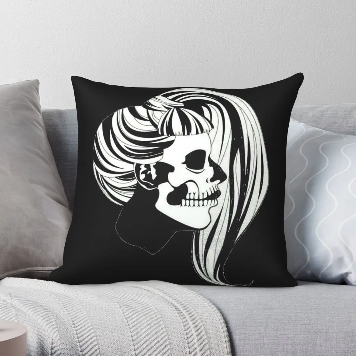 Lady Gaga Born This Way Skull Square Pillowcase Polyester Linen Velvet Pattern Zip Decorative Throw Pillow Case Home Wholesale