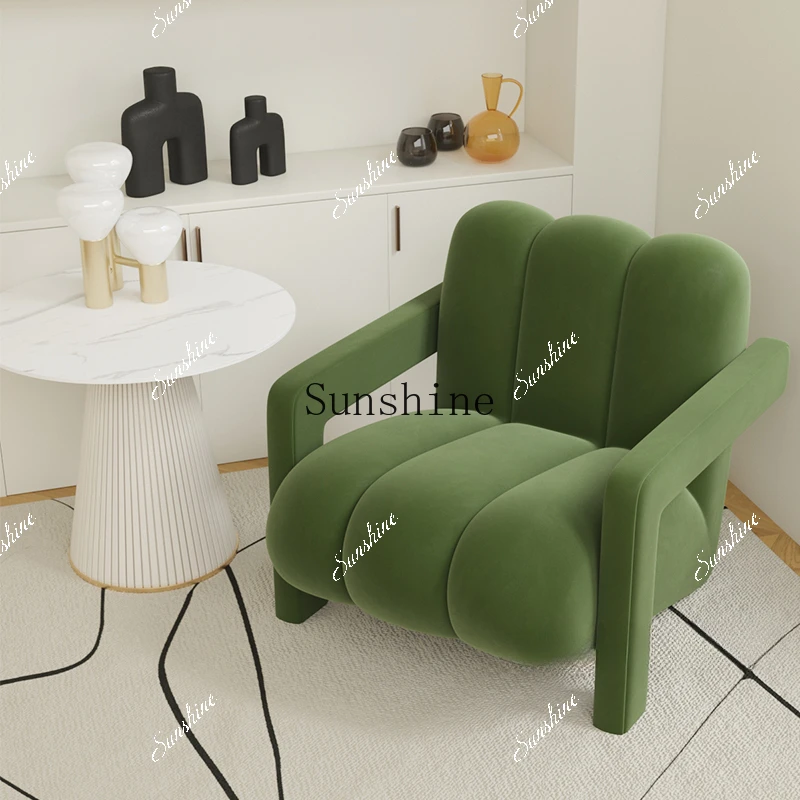 Nordic light luxury single casual lazy lamb wool bedroom living room balcony simple sofa chair  FT
