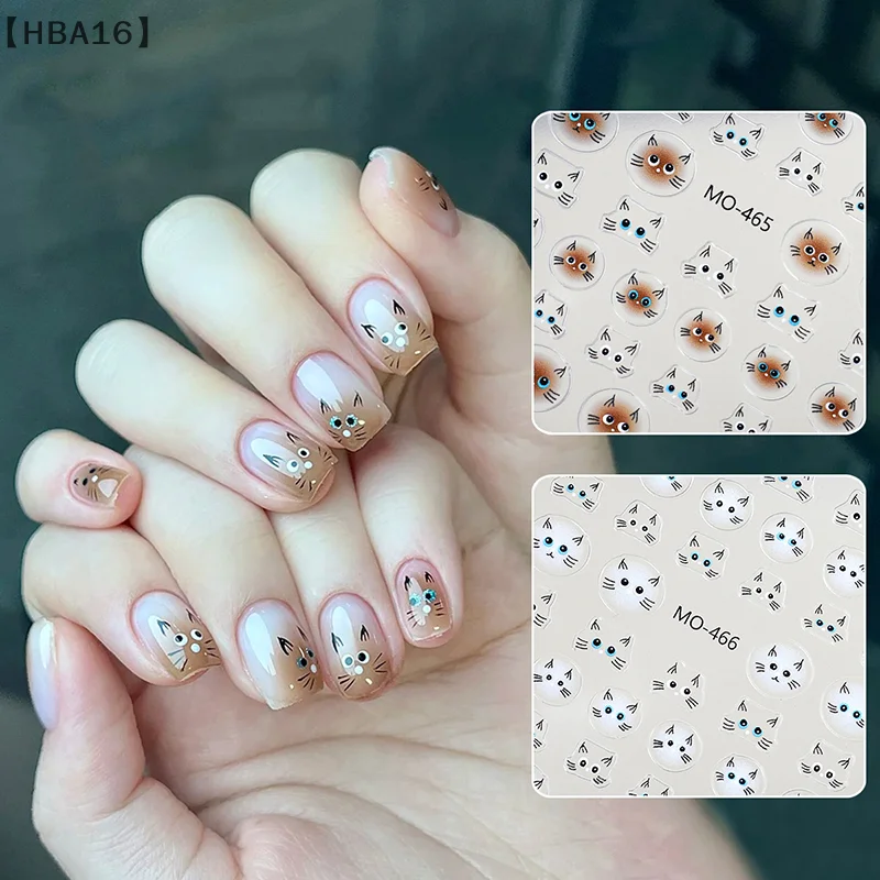 1 Sheet Cute Pet Nail Art Sticker Cartoon Animals Little Cat Design Nail Decoration Decals