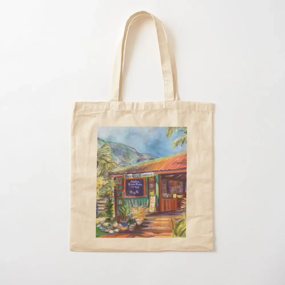 

Maui Tropical Banana Stand Tote Bag tote bags aesthetic Canvas Tote Bag