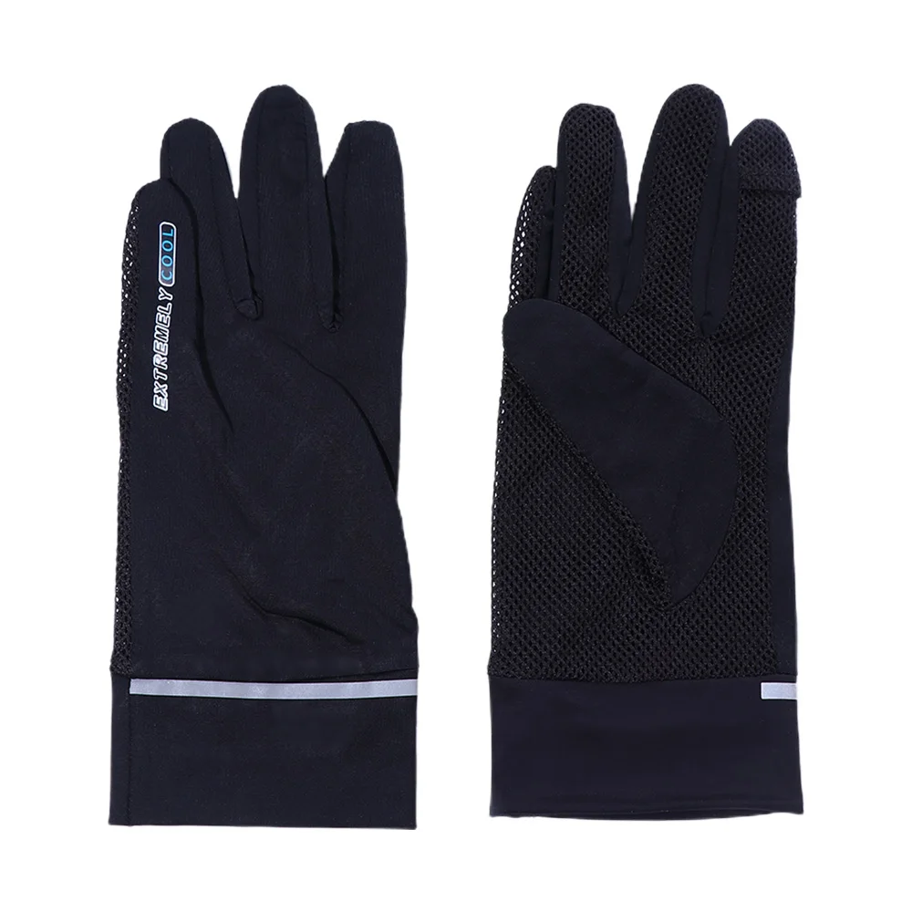 Mitaines d'été en maille élastique UPF 50 + pour femmes, gants de conduite en soie glacée, gants de protection solaire pour écran tactile