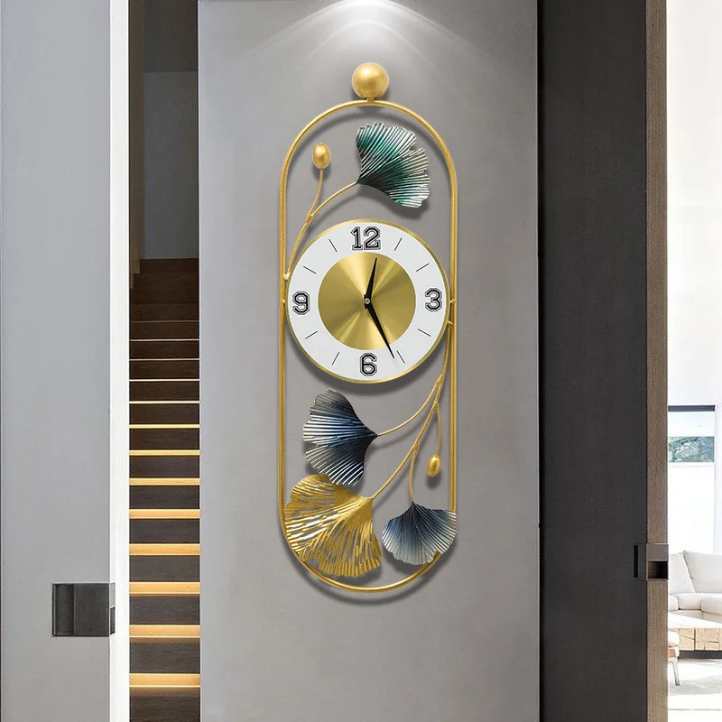 

New Chinese Creative Wall Decoration Wall Clock Ginkgo Leaf Pendant Modern Simple Wall Decoration Home Decoration Living