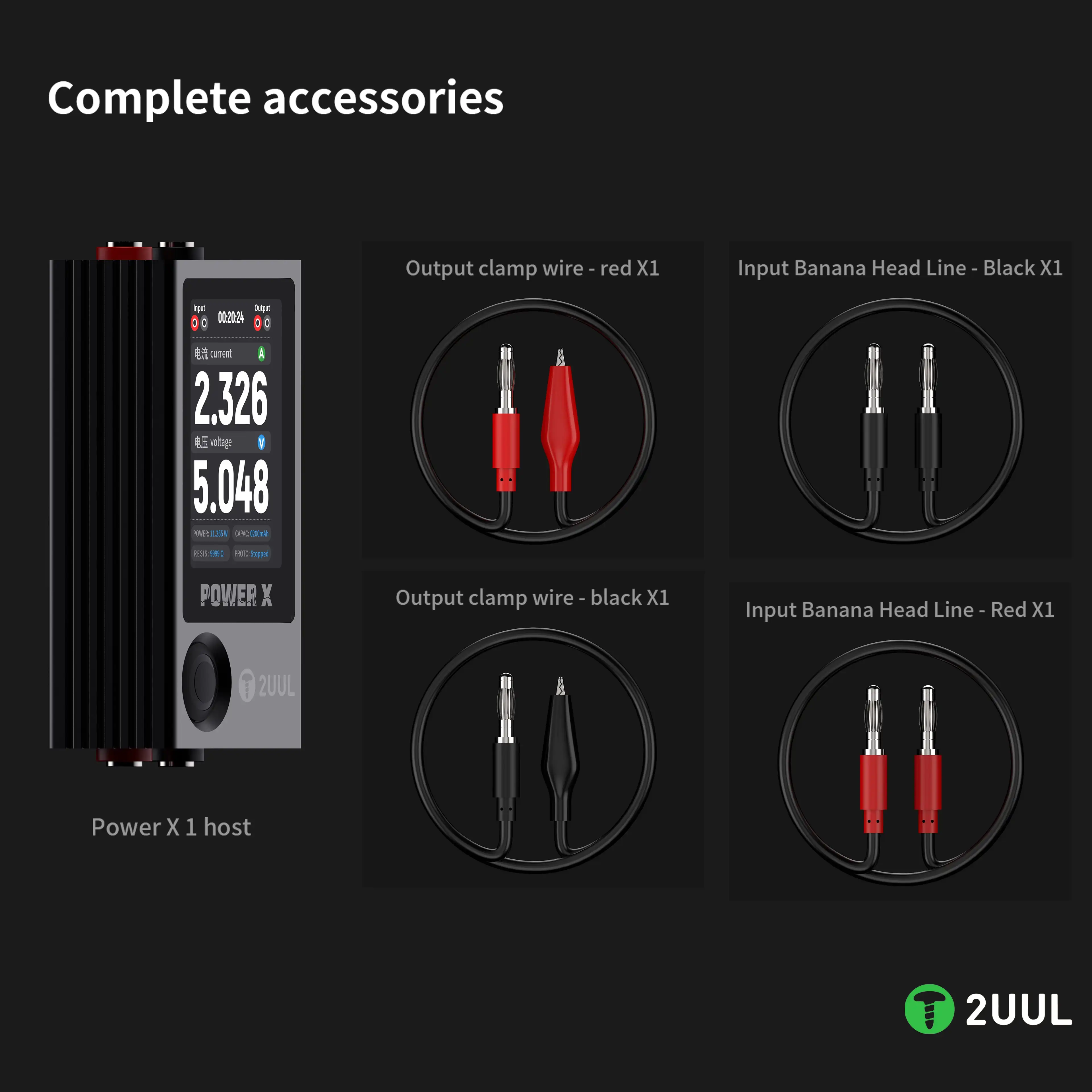 2UUL PW11 Power X Ampere-Voltage Meter Digital display Multi Mode One-click Operation For Mobile Phone Circuit Tester Tools