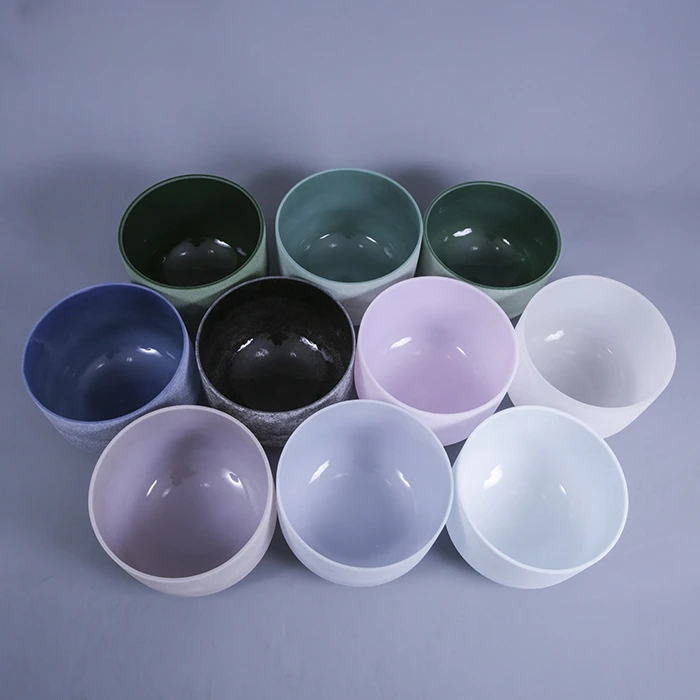 Quartz Crystal Singing Bowls With Color Coating For Healing Quartz , Crystal Singing Bowl