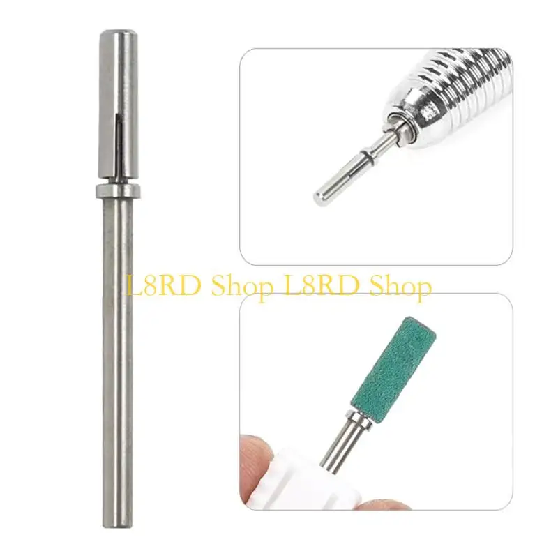 l8rd 80/120/150/180/240grit แถบการขัดขนาดเล็กสแตนเลสบิตบิต Mandrel Mandrel Manicure อุปกรณ์เสริมอุปกรณ์เสริม