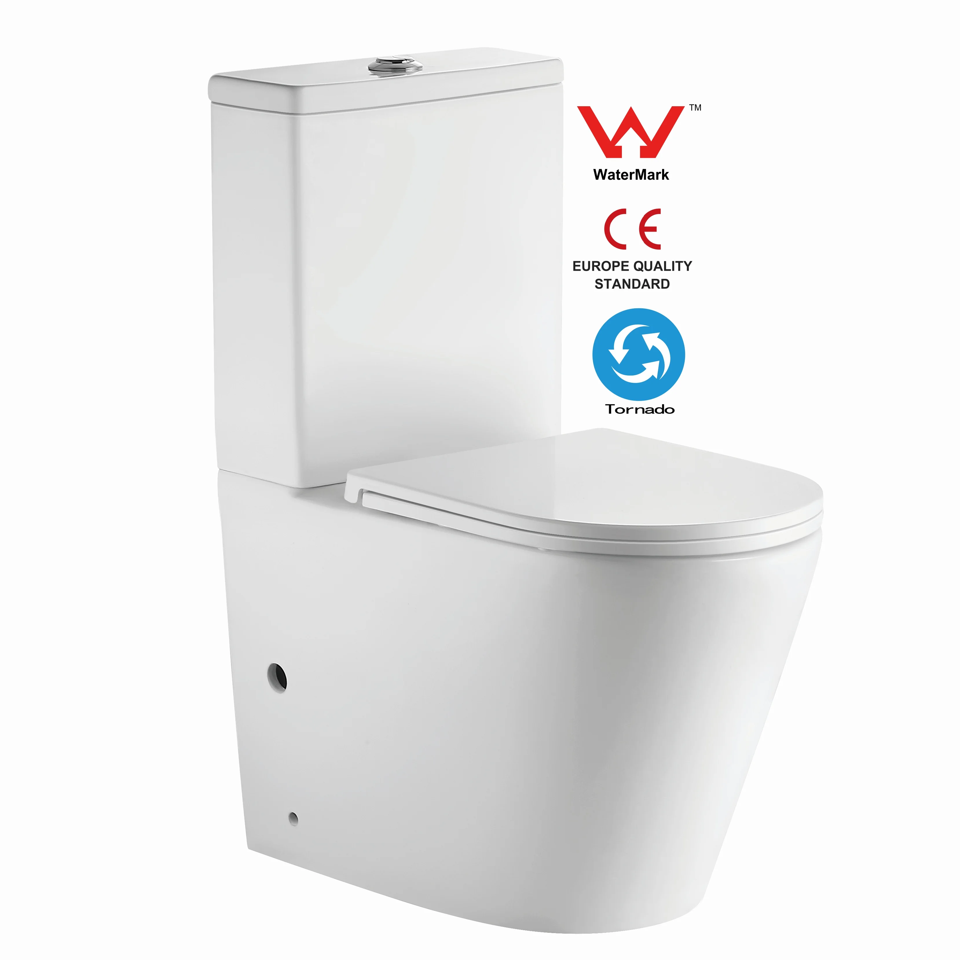 

Floor Mounted Watermark CE Tornado Flush WC Water Closet Bathroom Ceramic White Sanitary Ware Two Piece Toilet