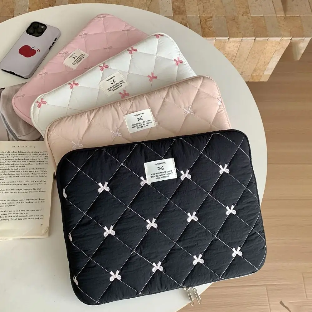 

Lightweight Bow Laptop Sleeve Cute Design Multi-Size Tablet Sleeve Case Soft Material Bow Knot Detail Bow Knot Tablet Sleeve