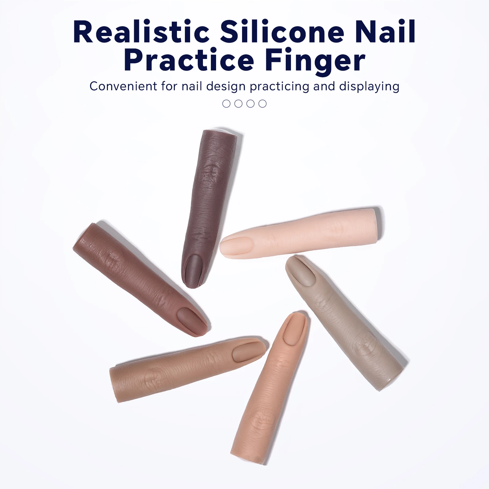 False Finger Model Soft Realistic Silicone Nail Art Practice Finger Nail Art Training Tools Manicure Display