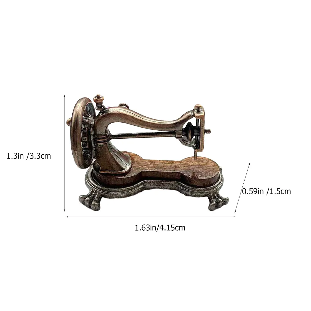 1 12 Mini Sewing Machine Vintage Style Miniature House Accessories Miniature Furniture Tiny House Decorations Tabletop Statue