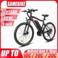 SAMEBIKE SY26-II Electric Bicycle 500W Brushless Motor 36V13AH Removable Battery Mountain E-bike 26 Inch Tire City Electric Bike