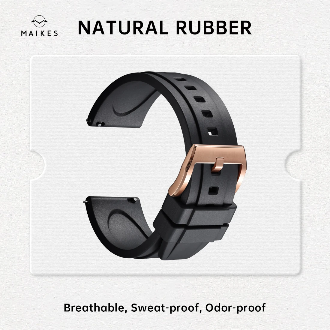 Maikes Top Quality Natural Rubber Watch Band, Quick Release, 19mm 20mm 21mm 22mm 23mm 24mm, Accessories, Watch Strap