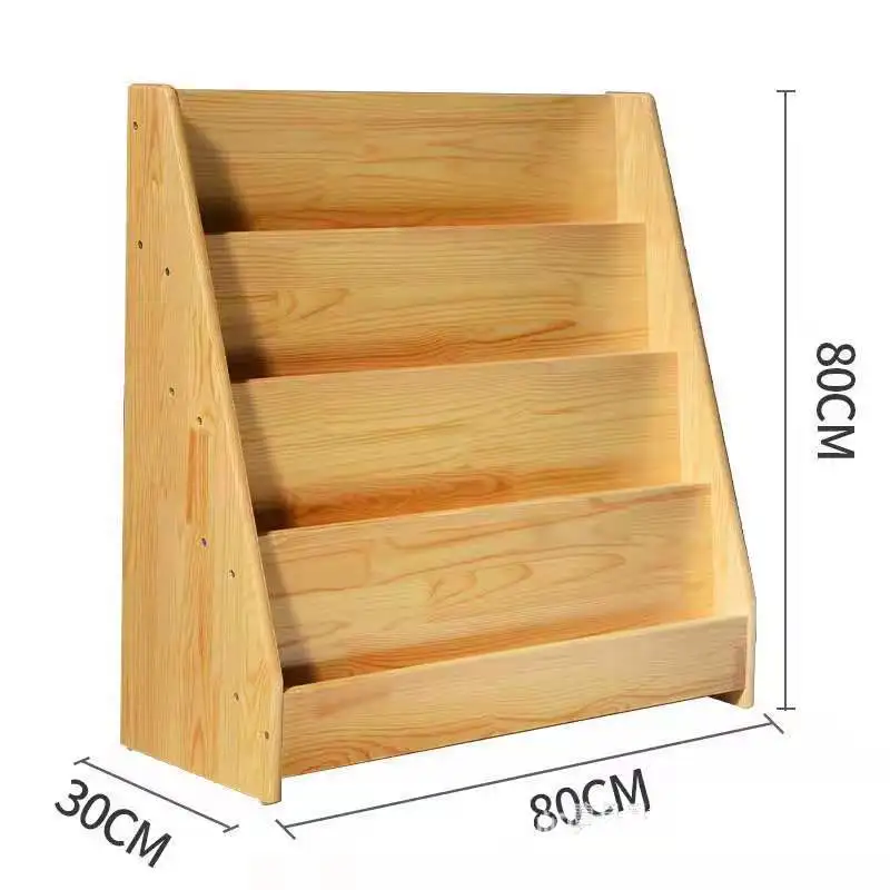 High Quality Montessori Bookshelf Wooden Kids Furniture For Kindergarten Educational Storage Rack Toys