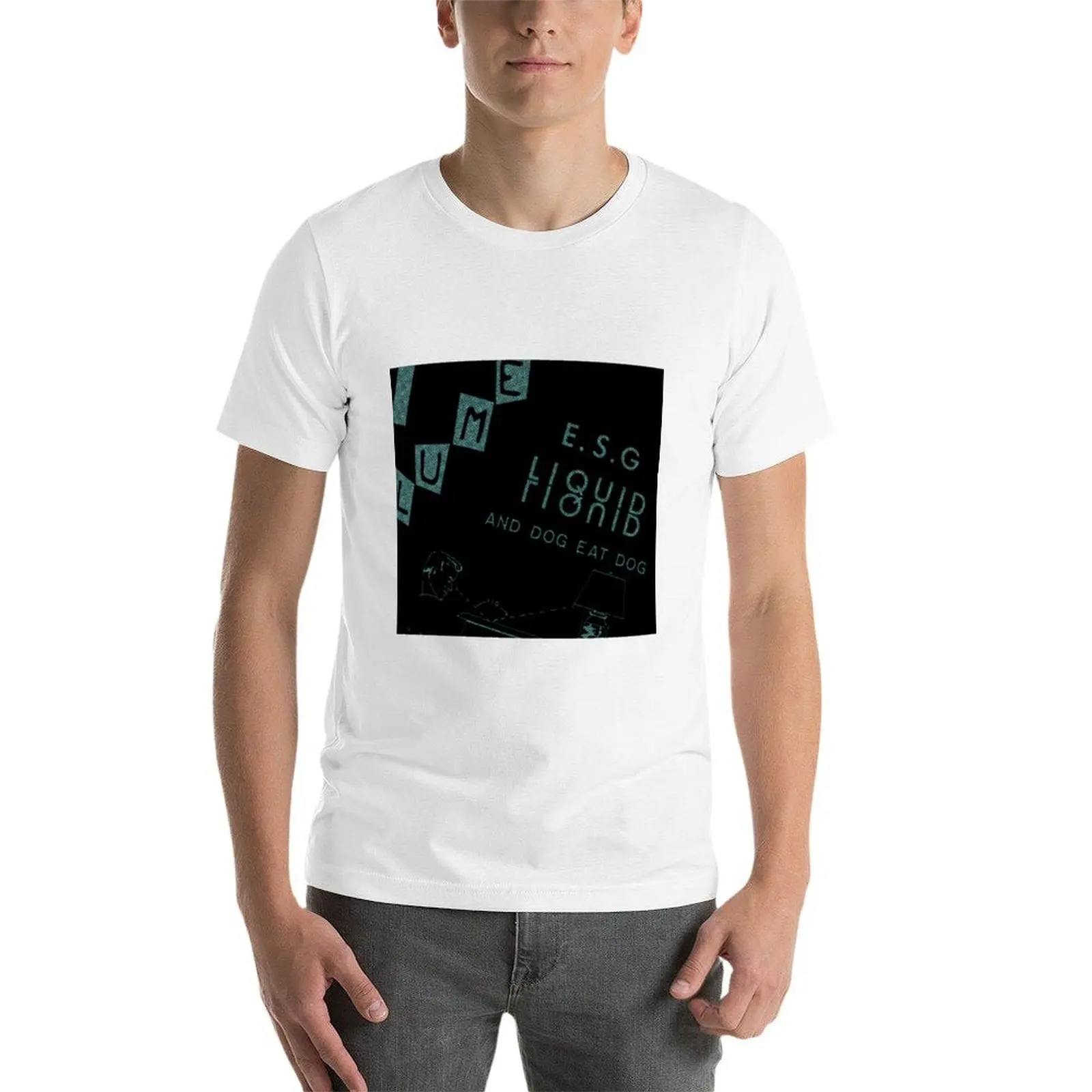 السائل السائل مقابل ESG تي شيرت الرجال تي شيرت القطن 100% رجل تي شيرت للرجال تي شيرت