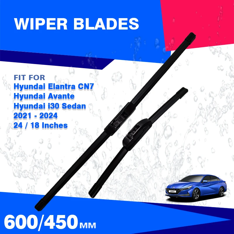 Front Windscreen Wiper Blades For Hyundai Elantra Avante i30 N CN7 2021 2022 2023 2024 Accessories Brushes Car Cutter Windshield