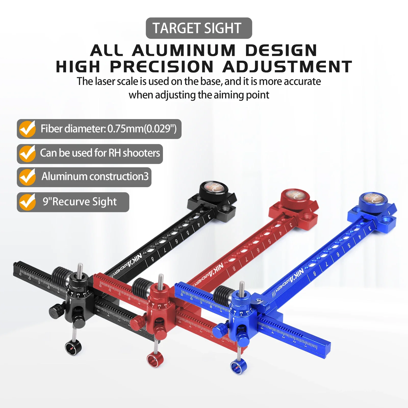 

Прицел для стрельбы из лука 6/9 дюймов, изогнутый прицел для лука, Т-образный целевой прицел для стрельбы или охотничьих аксессуаров для правой руки