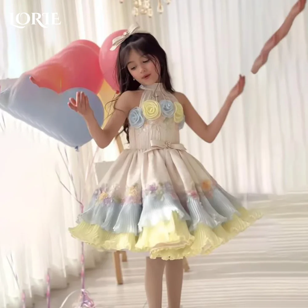 

LORIE Sweet Tulle Flower Girl Dress for Weddings Colorful A-Line Midi Ball with Flower Girl Dresses Customized Gril Party Gown