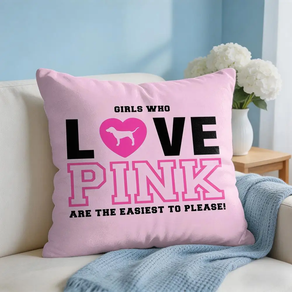 Love Pink Kissenbezug, weicher, kurzer Plüsch, doppelseitiger Druck, Heimdekoration, maschinenwaschbarer Kissenbezug, Geschenk – Detail 9