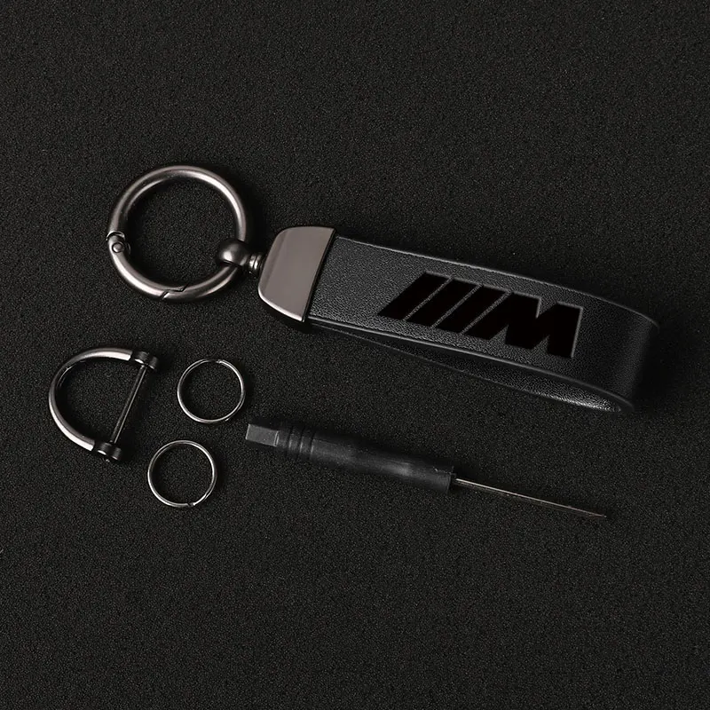 Luxury Genuine Leather Keychain Car Key Ring For BMW M E46 E90 E60 F30 F10 E39 F20 E36 E87 M3 M5 X1 X3 X5 X6 X7 Car image 6