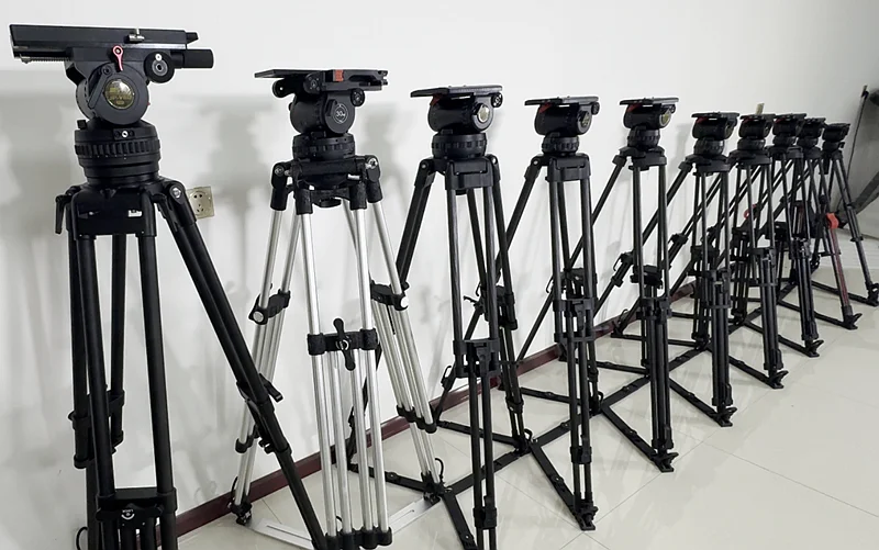 Photographic Equipment Jiepai V18 Pro Professional Broadcast Heavy Duty Aluminum Video Camera Tripod 6
