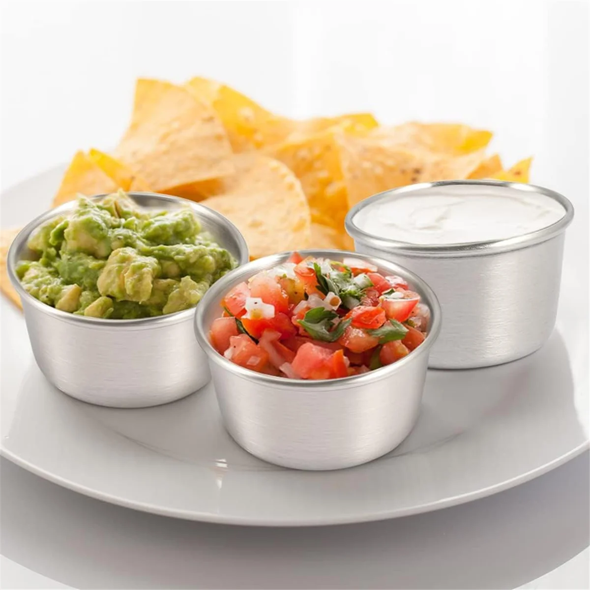 Ramekin mangkuk saus, mangkuk saus Mini untuk pesta rumah restoran (perak 12 buah 70ml)