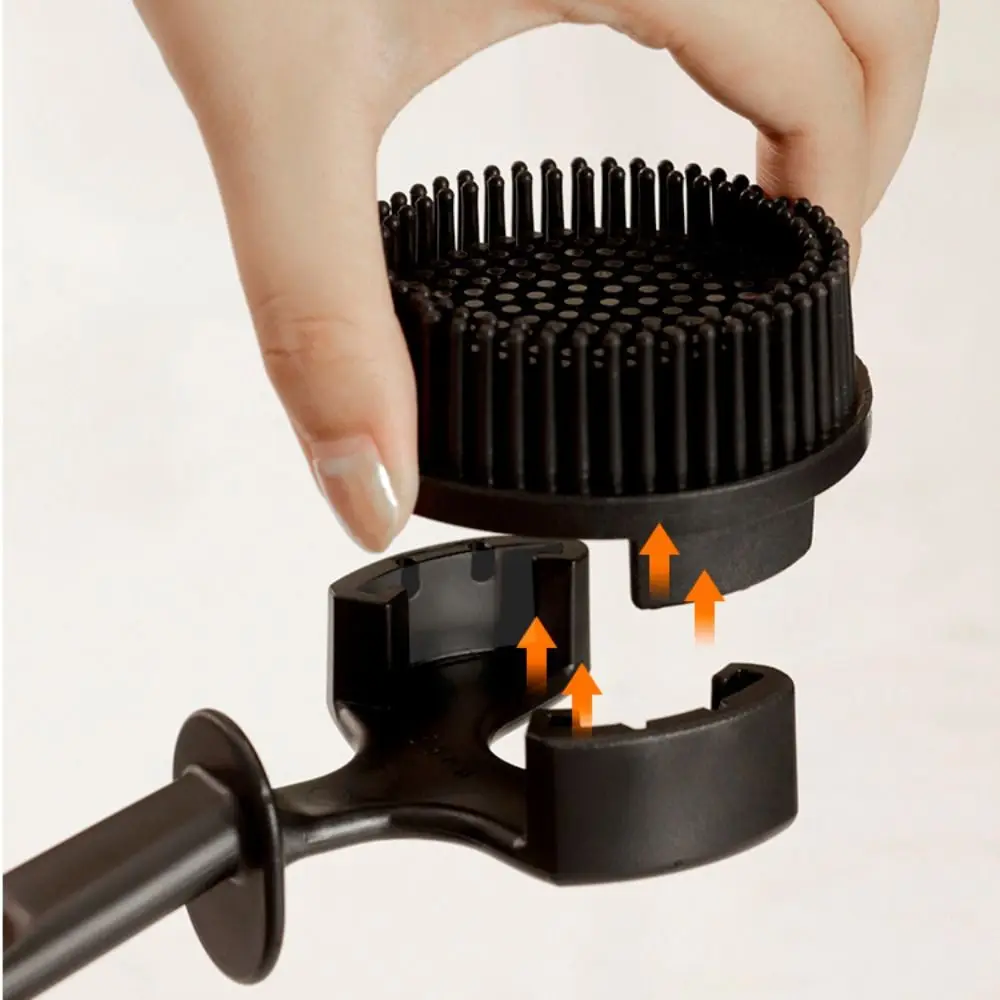 Removable Coffee Machine Brush Silicone Brush Long Handle Espresso Group Head Cleaner 51/58mm Durable Coffee Maker Cleaner