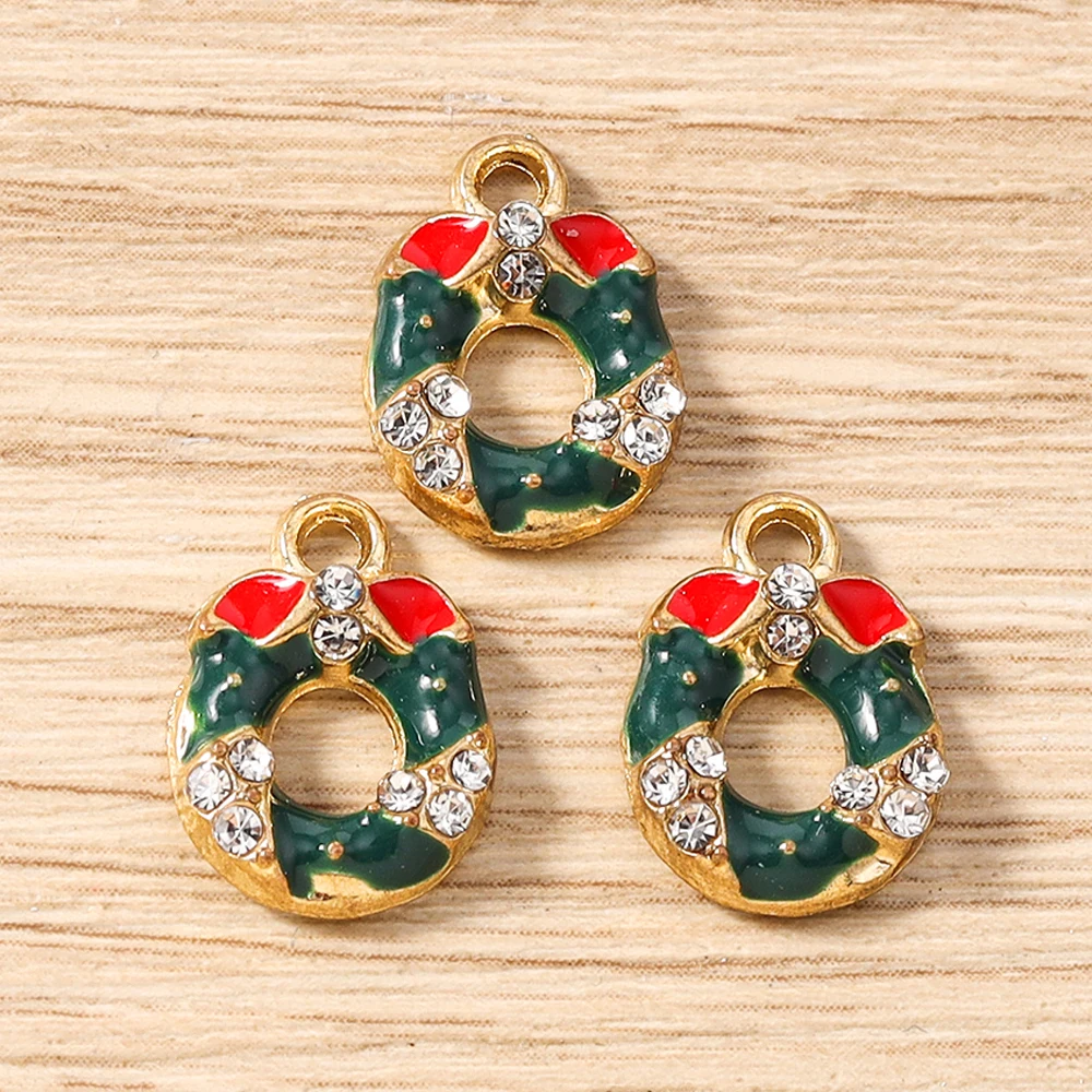 Tusember 10 Stück Emaille-Weihnachts-Lebkuchenhaus-Charms für Weihnachten, Halsketten, Ohrringe, Armbänder, Anhänger, Basteln – Detail 11
