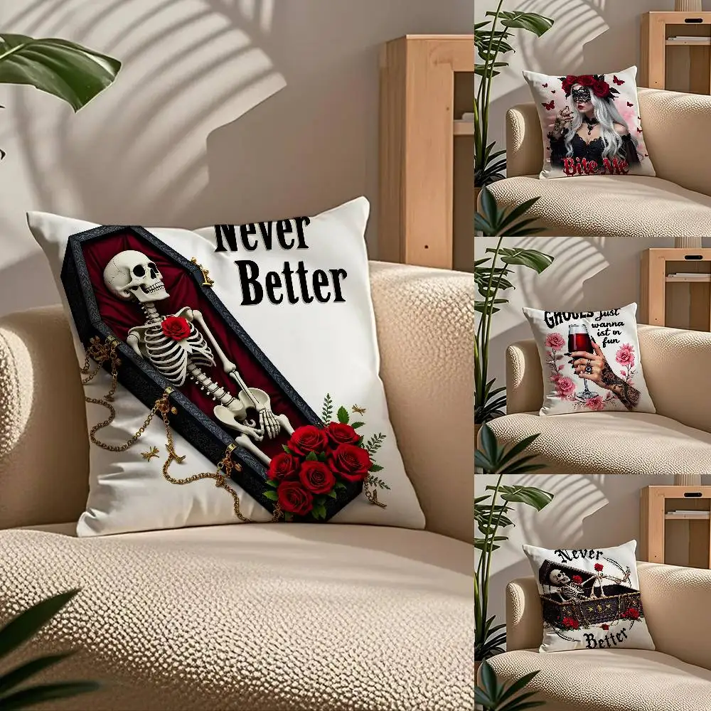 

Cool Dark Series Print Pillow Case Comfort Sofa Bed Silky elegant Invisible zipper Custom Decorative cushion cover