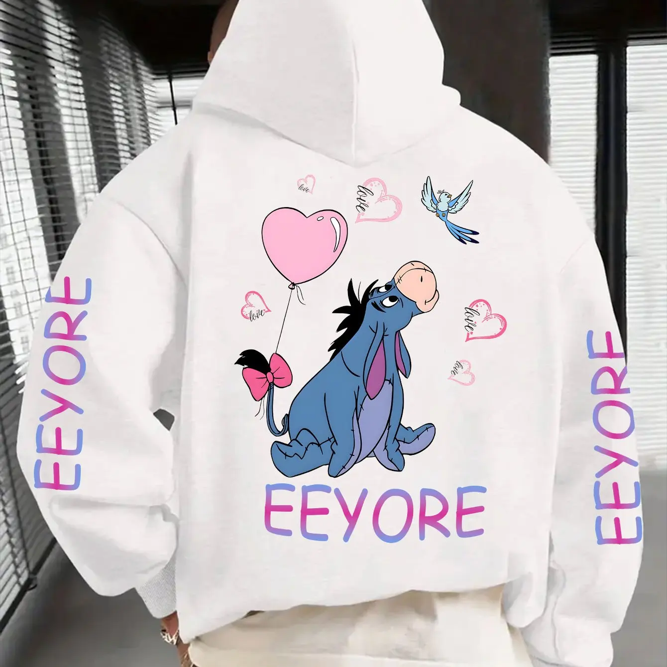 

Мужские толстовки с принтом Disney Eeyore, модная уличная одежда большого размера, толстовки унисекс, осенне-зимние флисовые повседневные универсальные