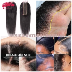 Perruque Lace Closure Wig indienne-ALI QUEEN, cheveux vierges lisses, 2x6, 5x5, 6x6, 13x6, 13x4