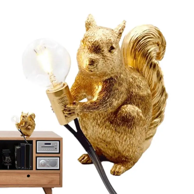 

Squirrel Resin Lamp Lighting Fixture Home Decor Resin Squirrel Table Lamp Lightweight Squirrel Desk Lamps Cute Animal Lamp For