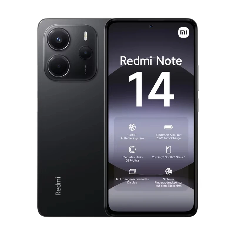 Versión global Xiaomi Redmi Note 14 MediaTek Helio G99-Ultra Cámara AI de 108MP 5500mAh Pantalla AMOLED de 6,67" y 120Hz