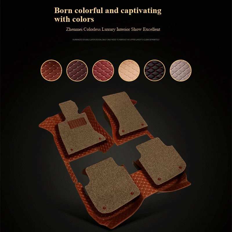 Custom PU PVC Car Floor Mats Double‑Layer Auto Liners Full Surround Waterproof Removable Car Interior Foot Pads