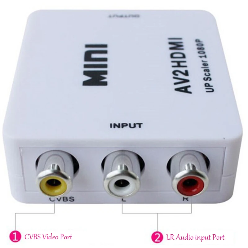 RCA CVBS 컴포지트 비디오 AV-HDMI 호환 1080P 컨버터 어댑터, HDTV STB DVD 플레이어 S03