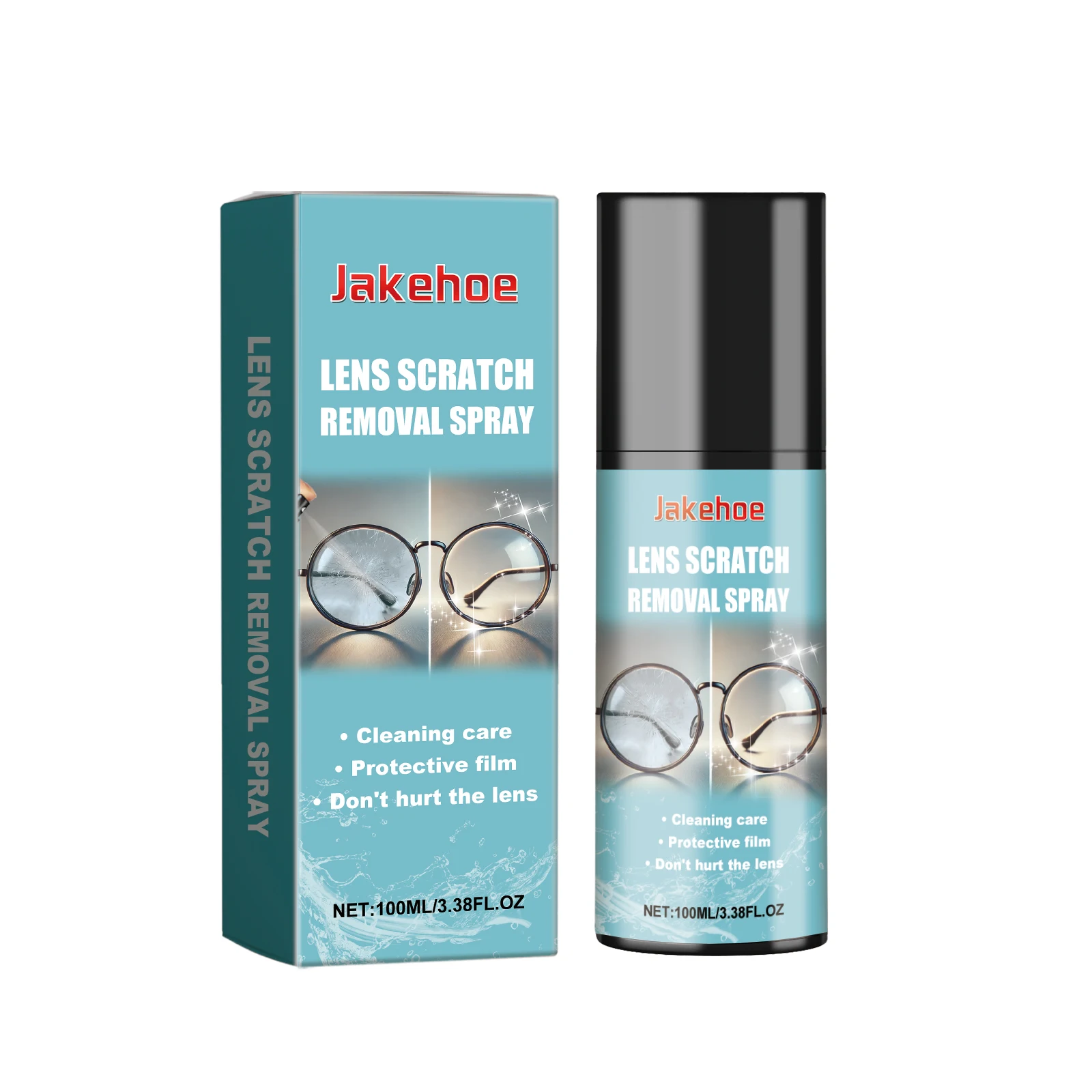 Jakehoe lens cleaning spray, glasses anti-fogging clear vision cleaning lens maintenance portable spray